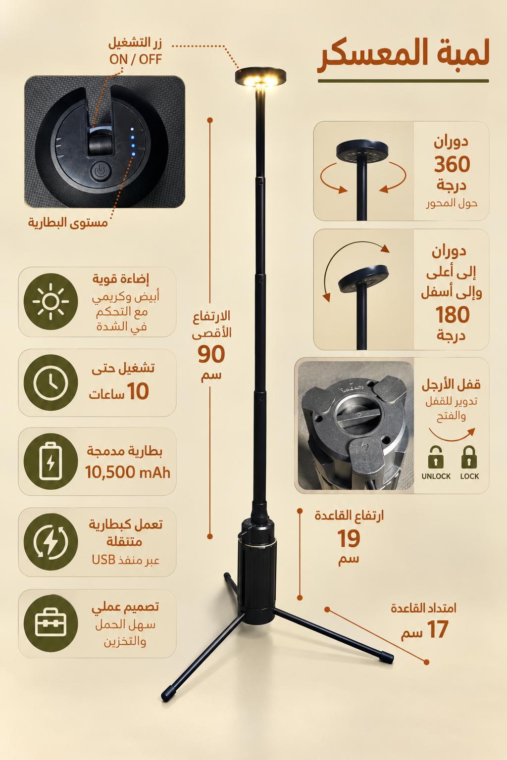 لمبة المعسكر من تجهيز المركبة
